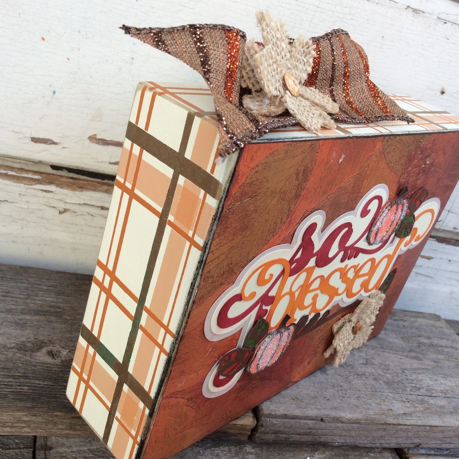 AGD Fall Decor - So Blessed Harvest  Layered Box Sign