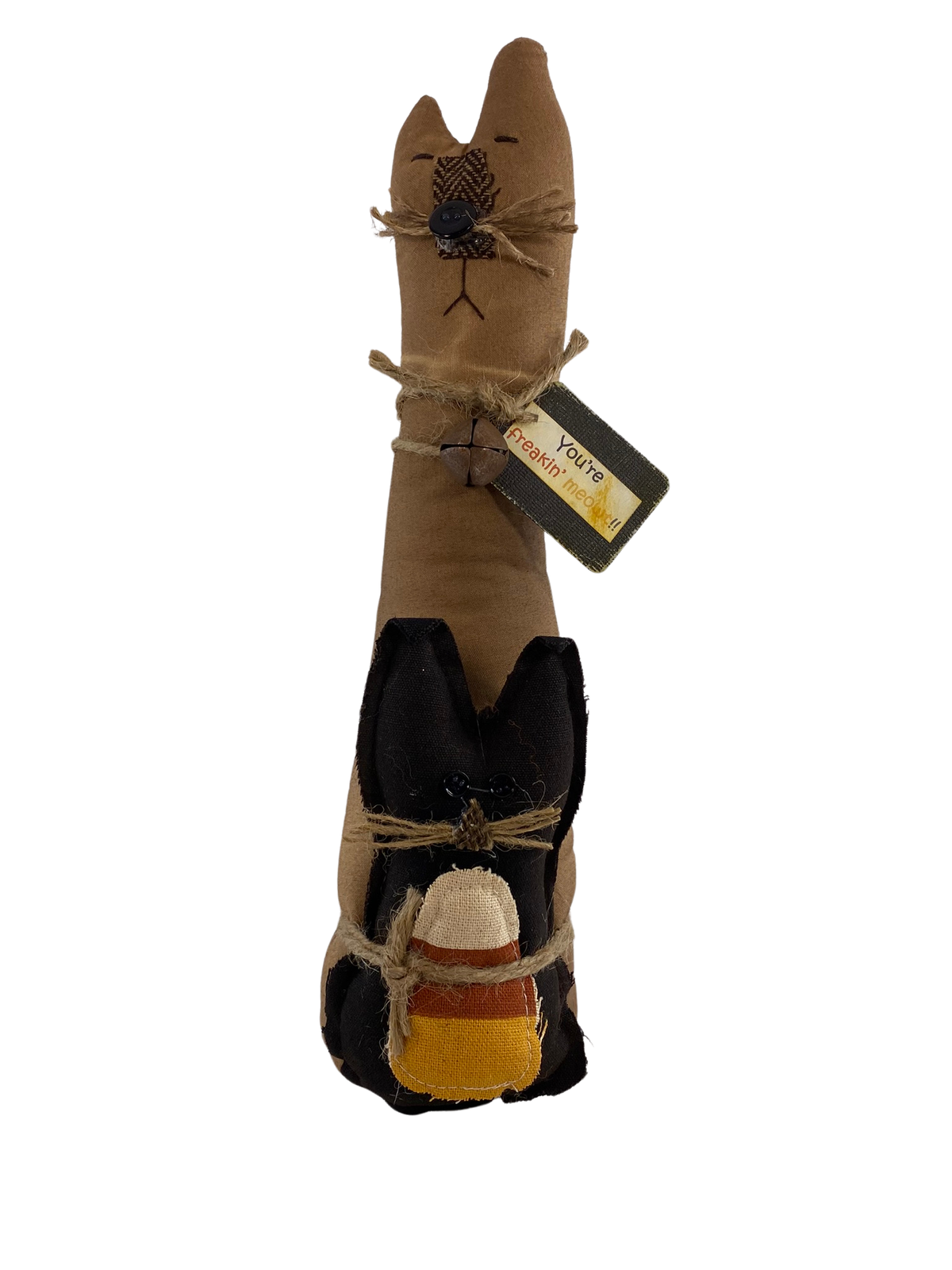 AGD Halloween Decor - Prim Freaking Meow Fabric Barn Cat Doll