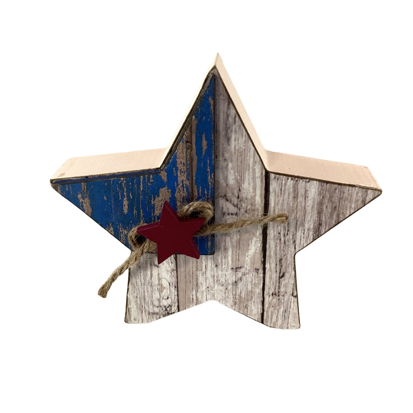 AGD Patriotic Decor -  Weathered July 4th Chunky Stars Tier Tray 3pc