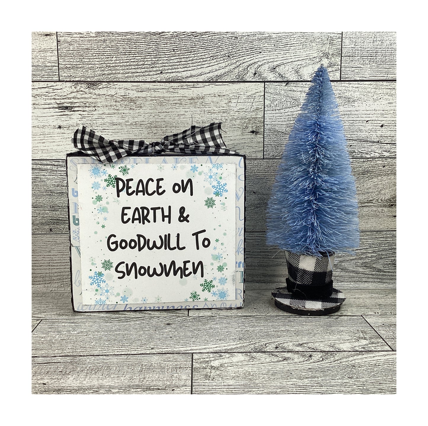 AGD Christmas Decor - Winter Goodwill Snowmen Chunky Wood 3pc