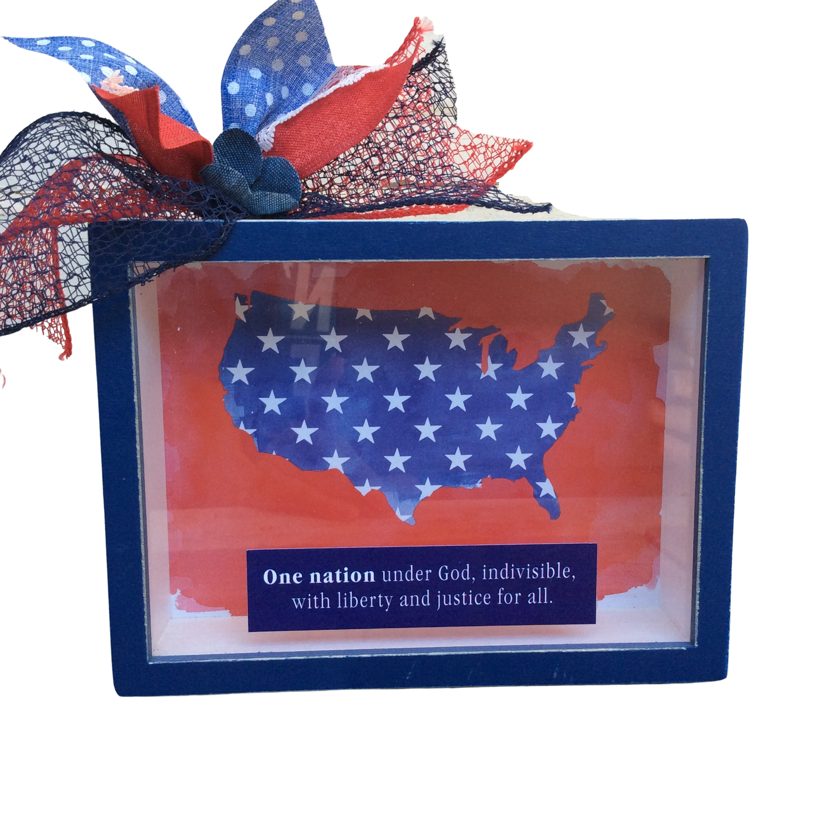 AGD Patriotic Decor - One Nation Under God Shadow Box Sign