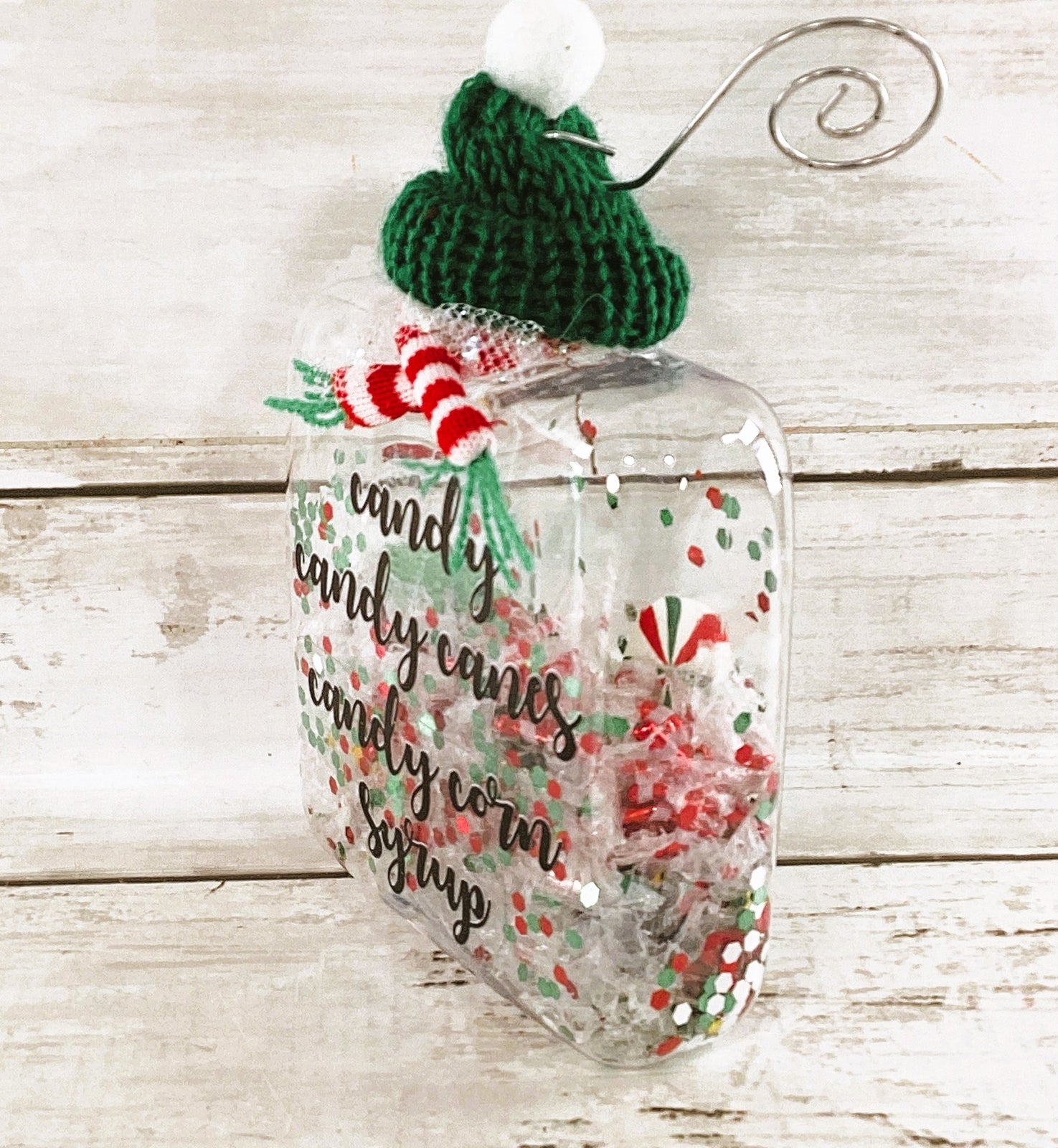 AGD Christmas Decor - Elf Candy Cane Corn Syrup Fillable Ornament