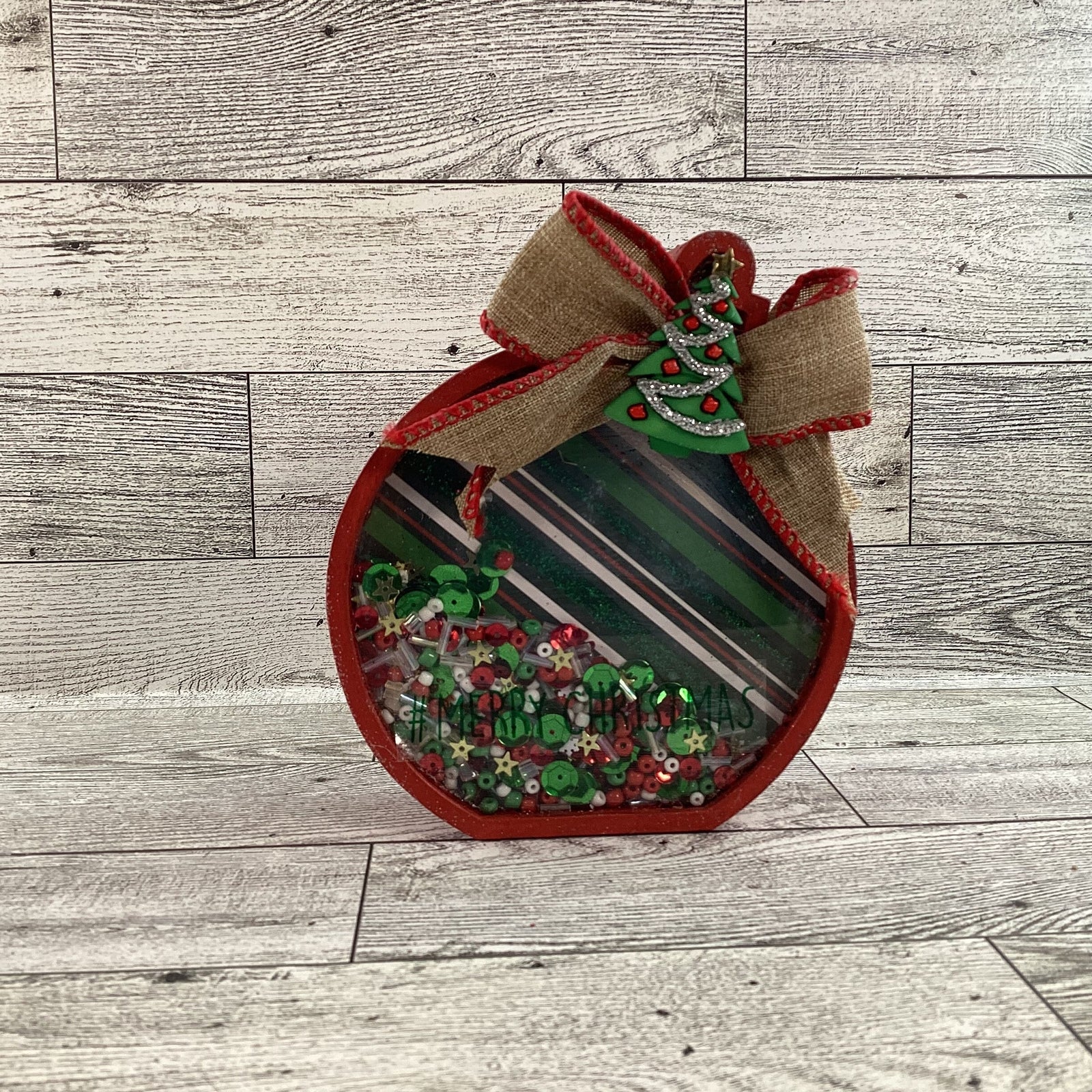 AGD Christmas Decor - Ornament Chunky Wood Dry Snow Shaker