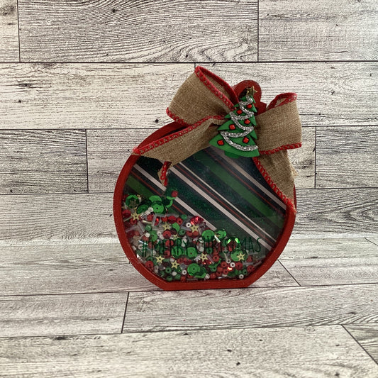 AGD Christmas Decor - Ornament Chunky Wood Dry Snow Shaker