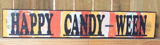 AG Designs Halloween Decor - Long Mantle Sign Happy Candy-Ween #82411