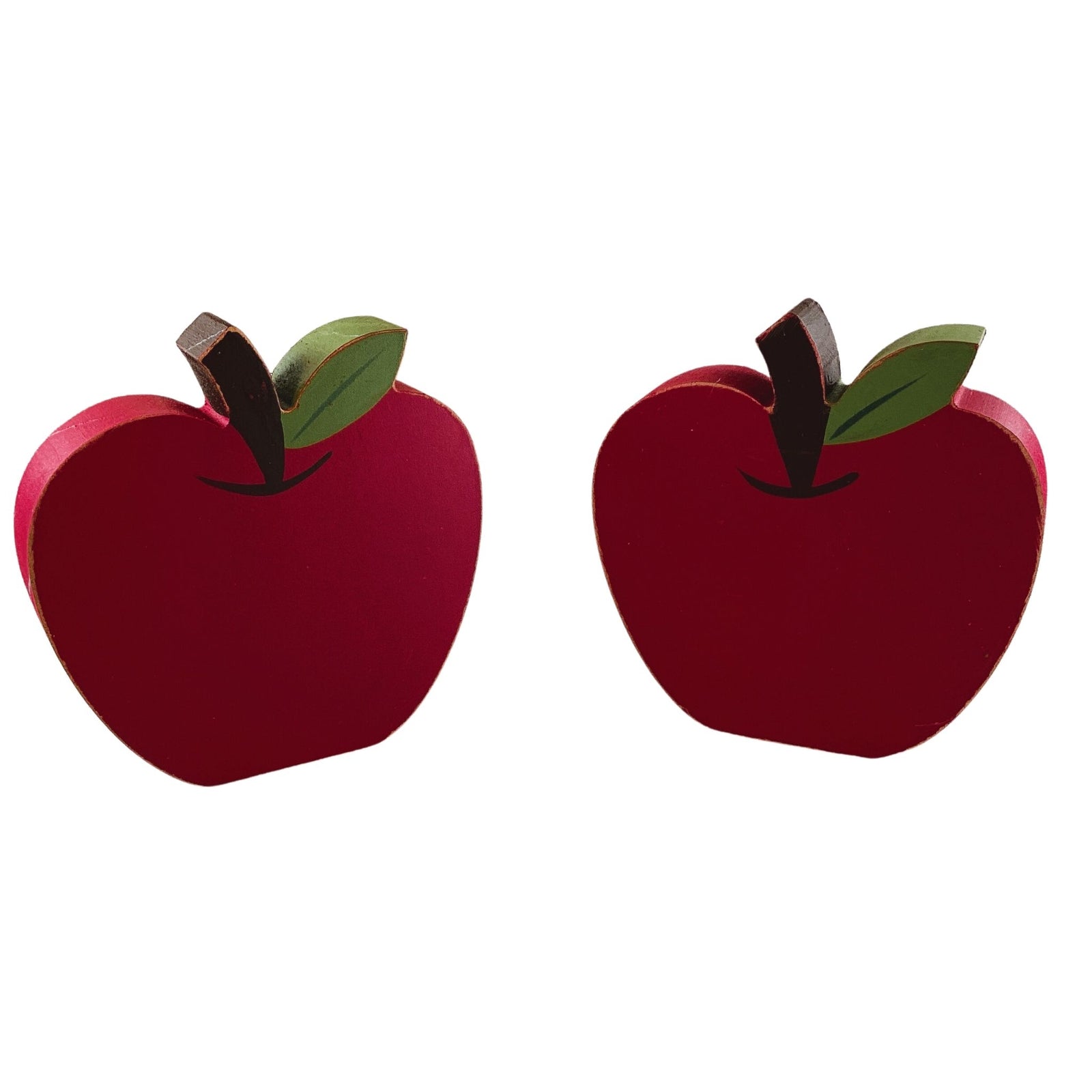 AGD Patriotic Decor - July 4th Red White Blue Chunky Wood Apple Sitter