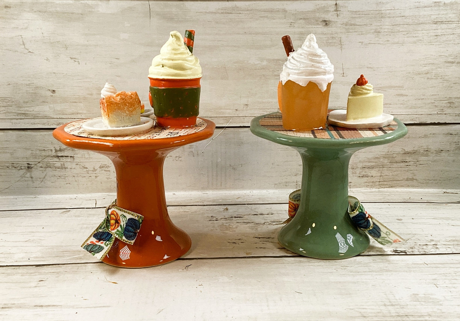 AGD Fall Decor - Pumpkin Spice Latte Pie Dessert Cupcake Risers 2pc