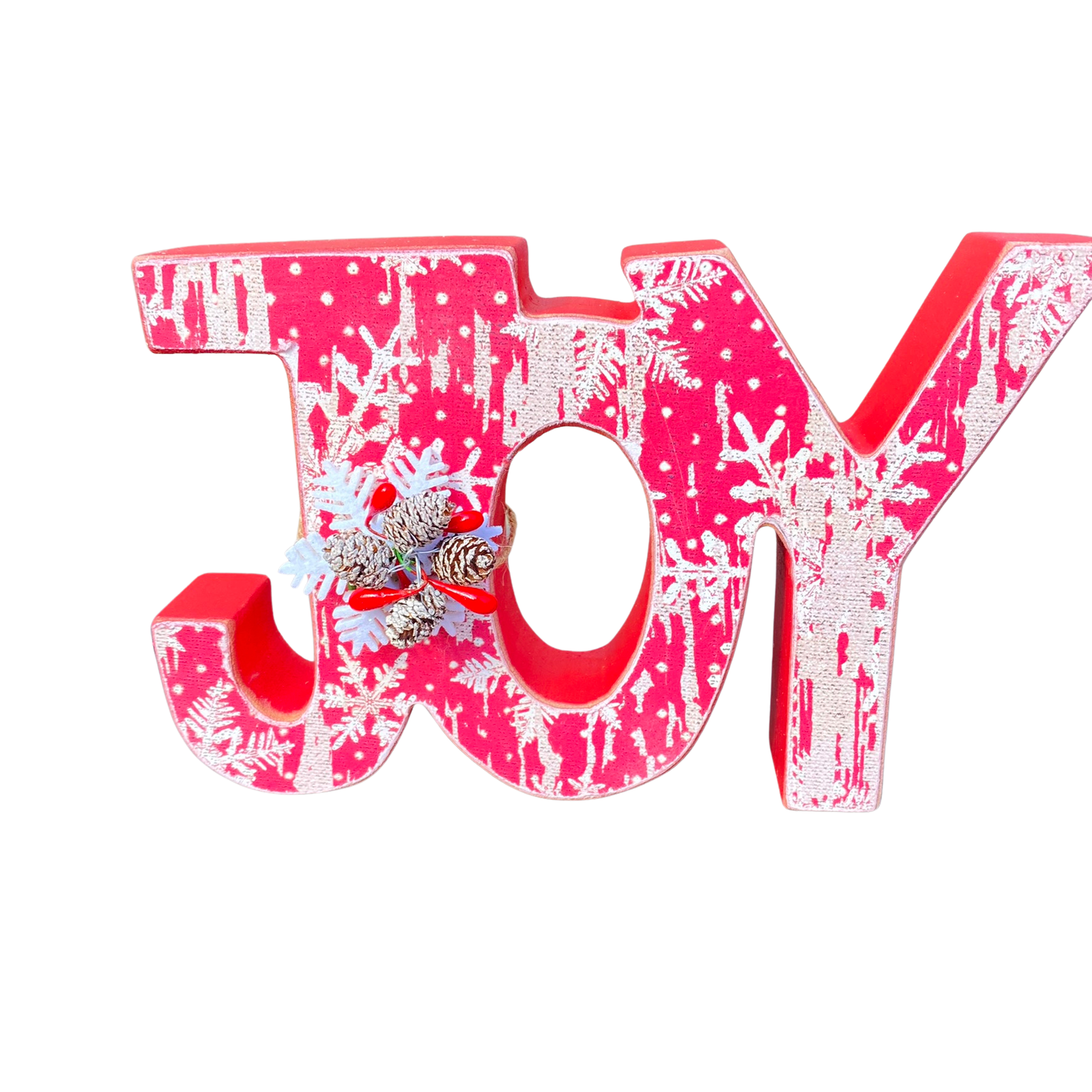 AGD Christmas Decor - Chunky Peace Joy Word Tabletop Signs 2pc Set