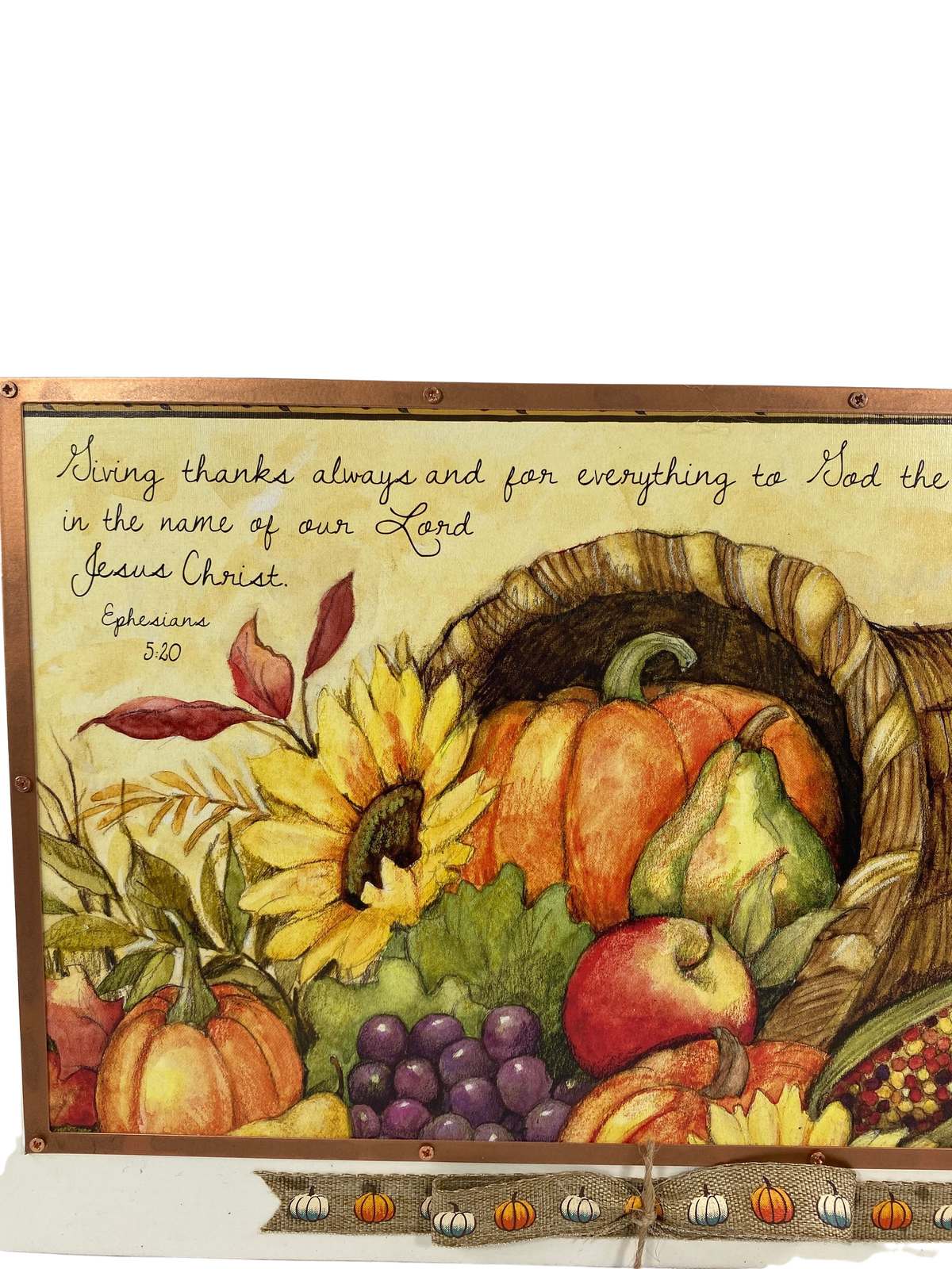 AGD Fall Decor - Giving Thanks Always Ephesians 5:20 Box Sign