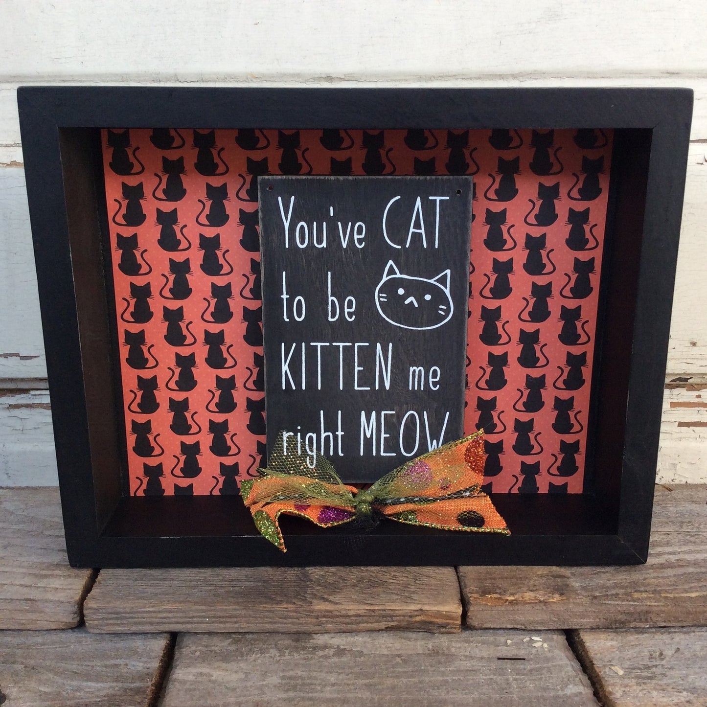 AGD Halloween Decor - Cat to be Kitten Box Sign Figurines 3 pc Set