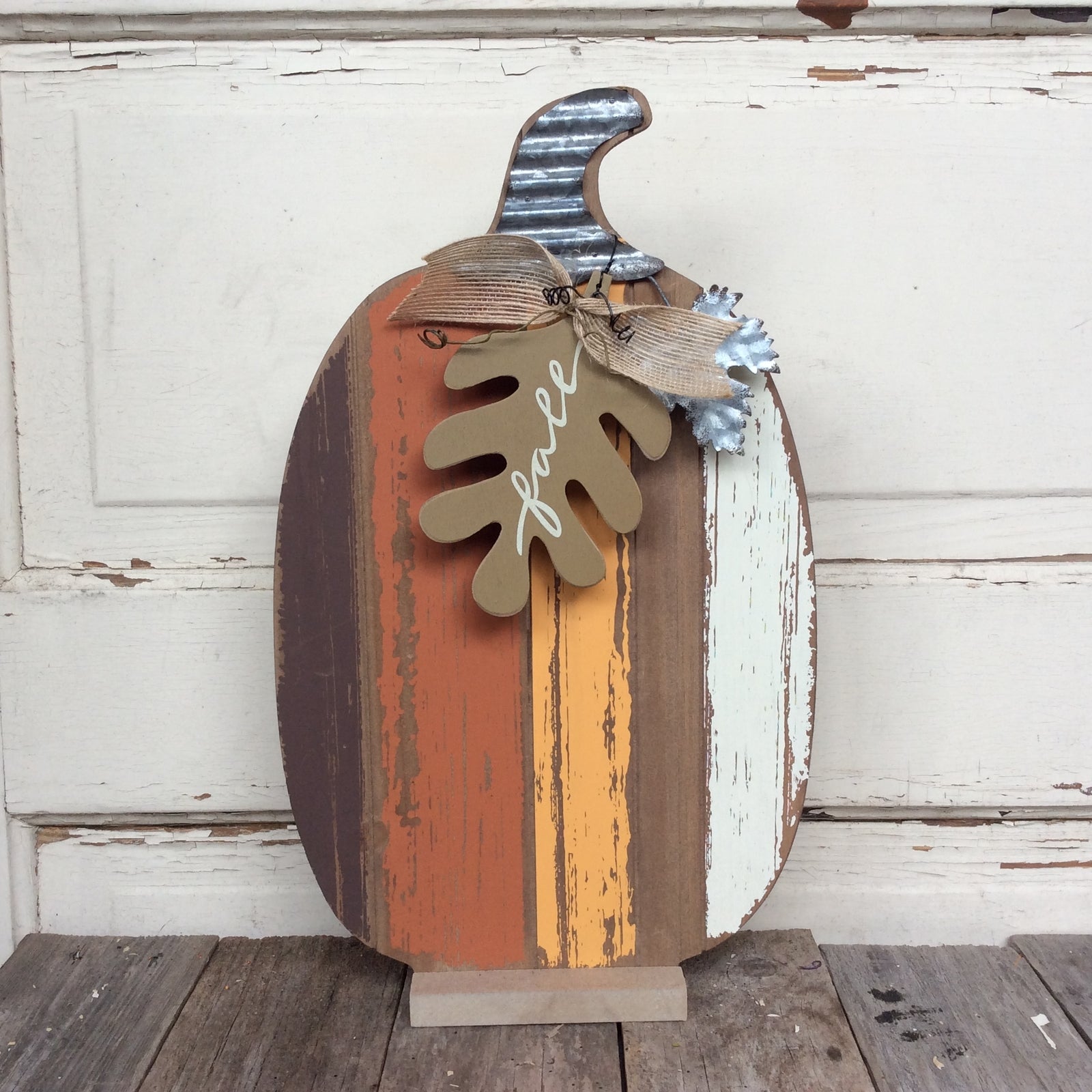 AGD Fall Decor - Slat Pallet Pumpkins Autumn Harvest Fall 3pc Set