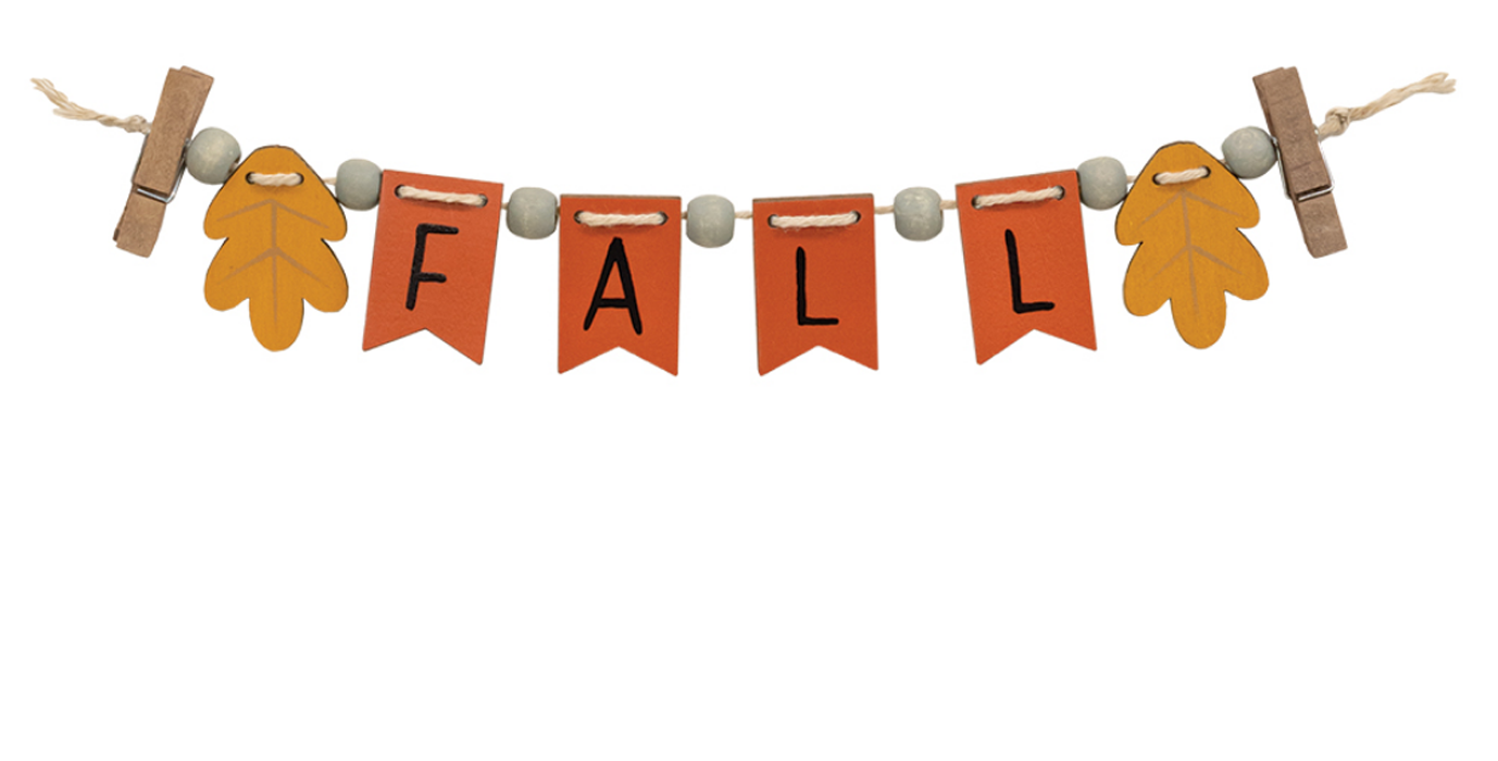 CWI Fall Decor - Fall Tier Tray Mini Small Banner Garland Clip