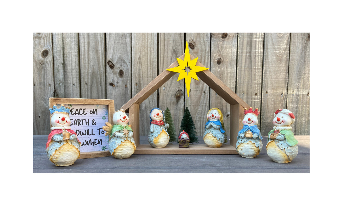 AGD Christmas Decor - Peace on Earth Goodwill Snowmen Nativity Set