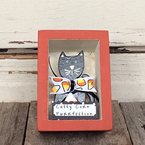 AGD Halloween Decor - Cat Catty Corn Purrfection Box Sign