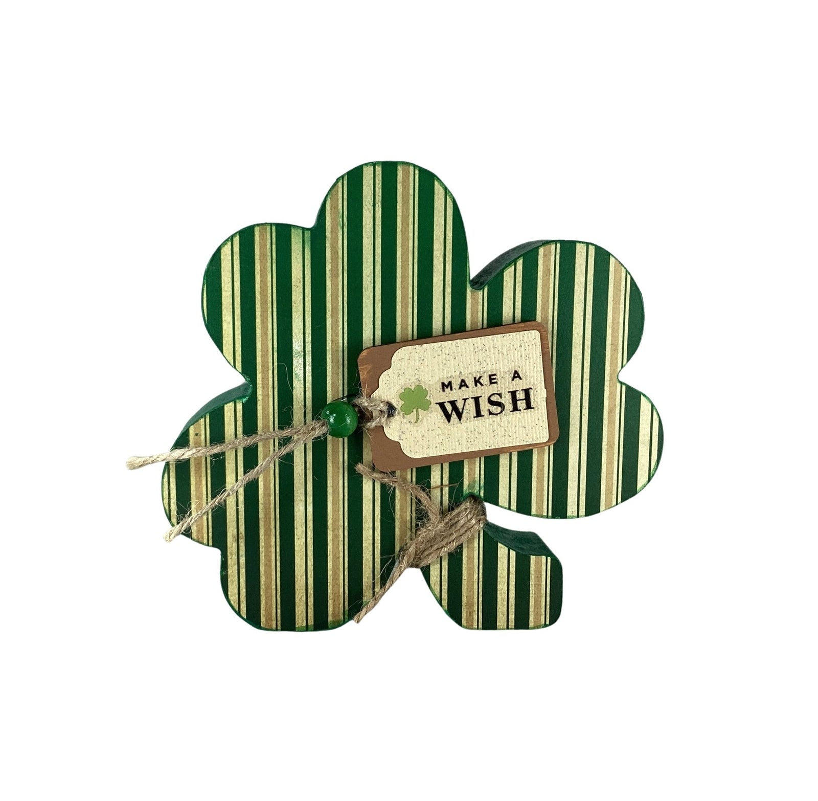 AGD Saint Patrick Decor - Chunky Wood Shamrock Sitter 3pc Set