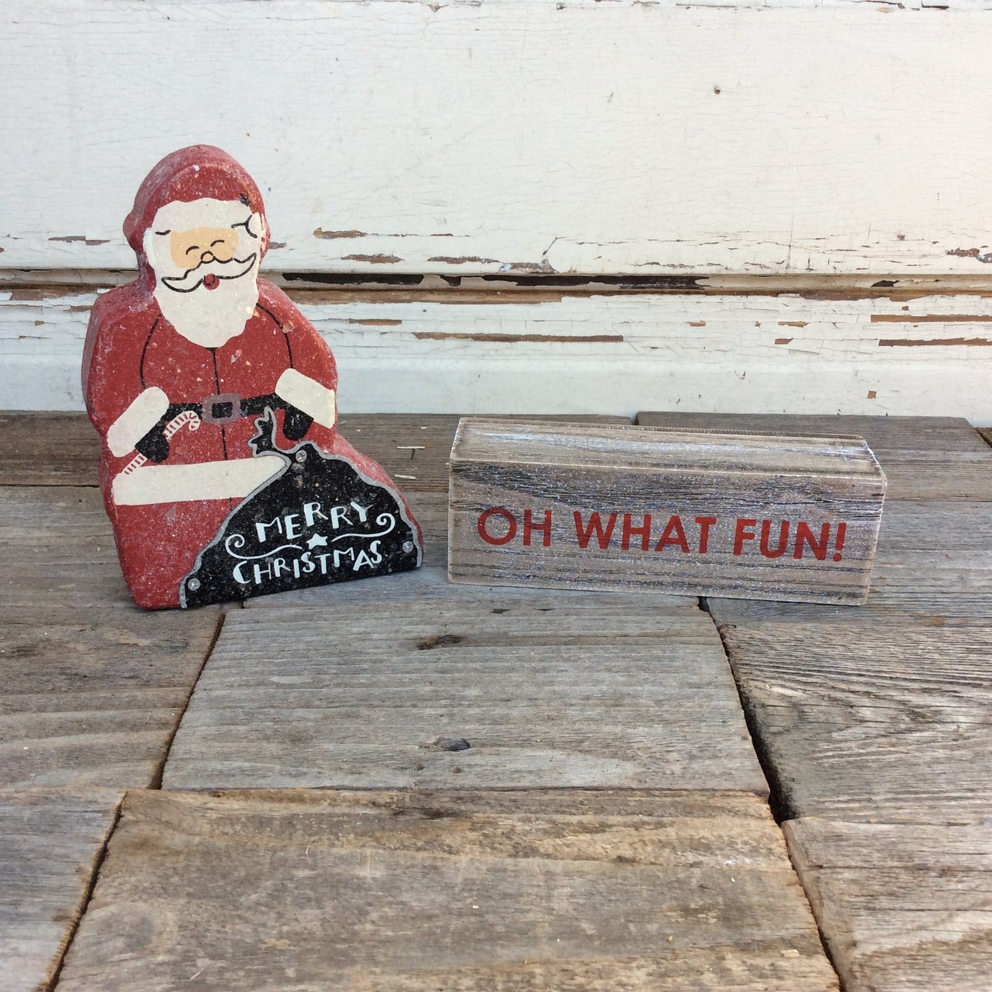 AGD Christmas Decor - Oh What Fun! Prim Wood Sleigh Display