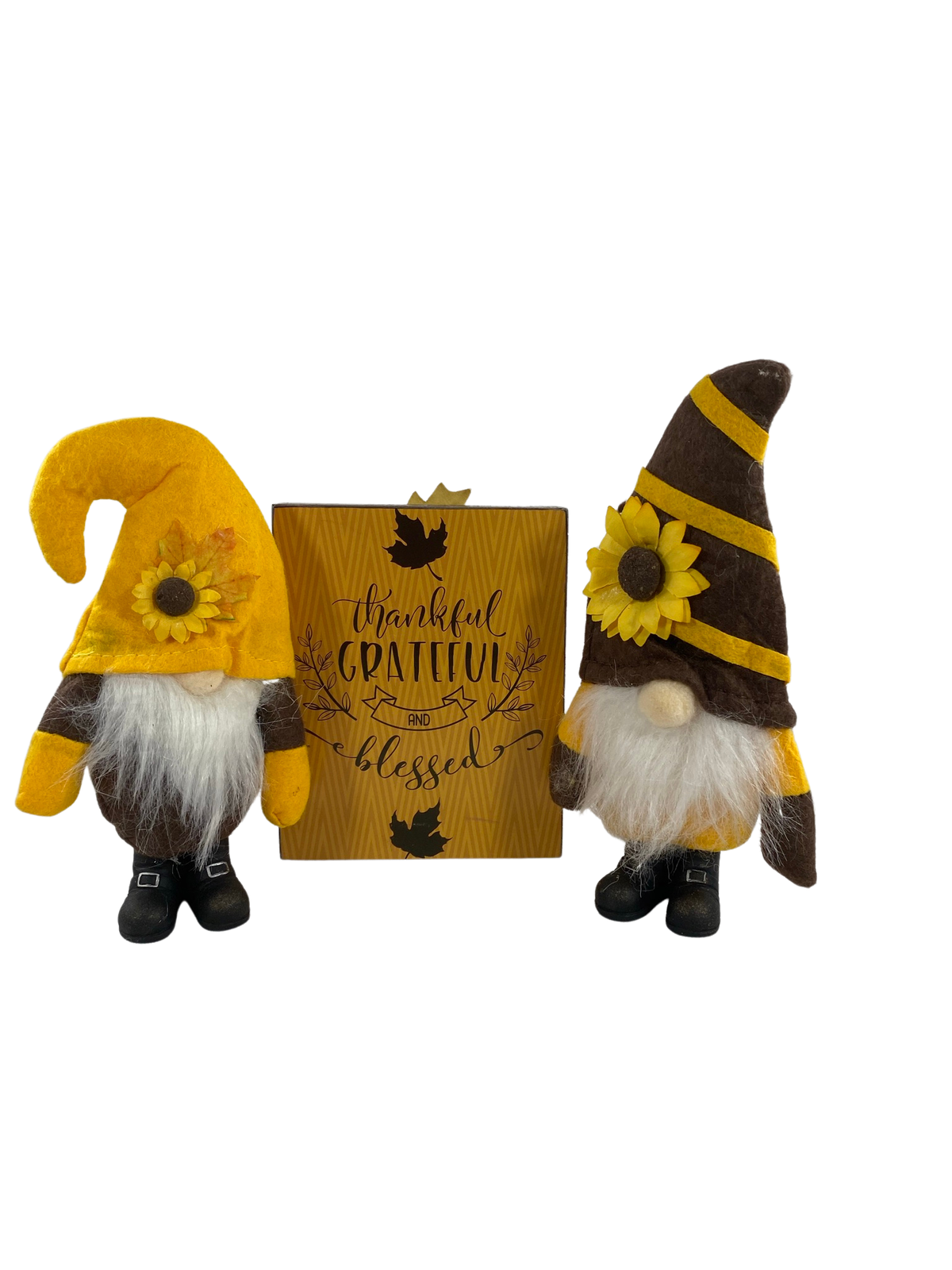 AGD Fall Decor - Fall Fun Grateful Blessed Reversible Sign Gnomes 3pc