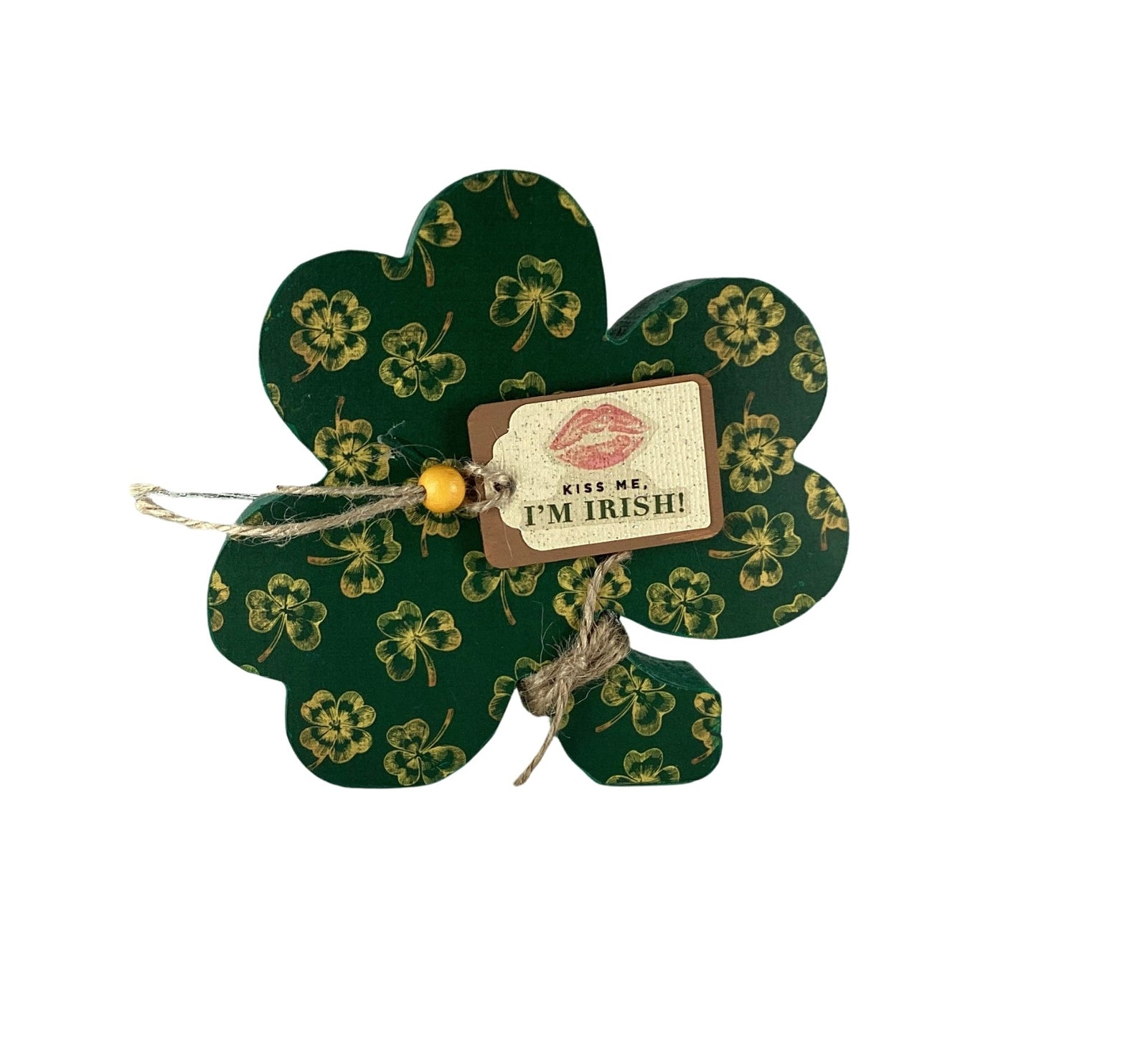 AGD Saint Patrick Decor - Chunky Wood Shamrock Sitter 3pc Set