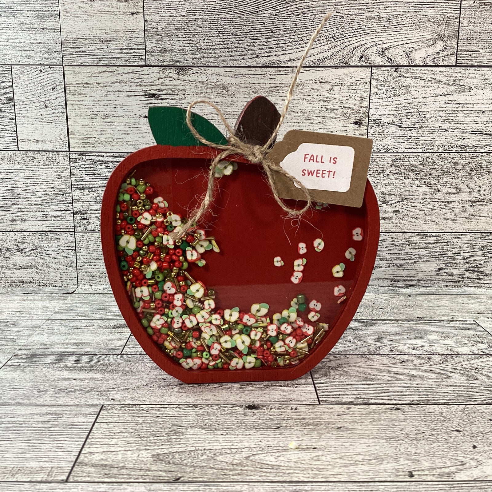 AGD Fall Decor - Teacher Apple Fall Is Sweet Chunky Wood Shaker Sitter