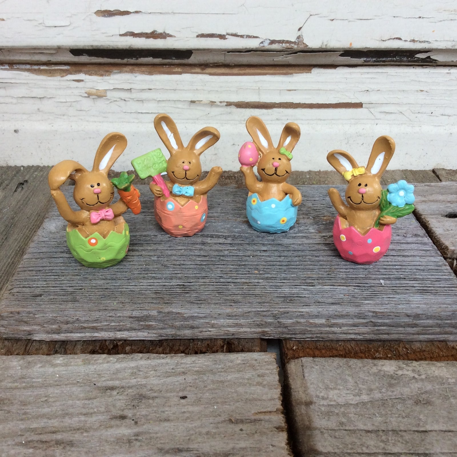 AGD Easter Decor - Welcome Sign with Miniature Bunnies in Pot