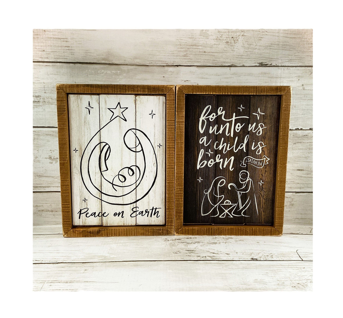 AGD Christmas Decor - Nativity Holy Family Manger Inset Box Signs