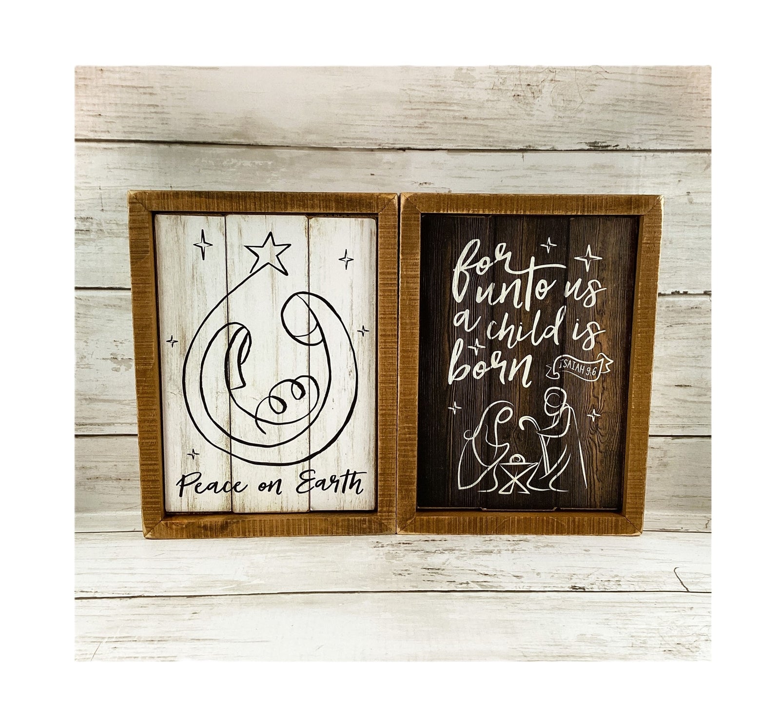 AGD Christmas Decor - Nativity Holy Family Manger Inset Box Signs