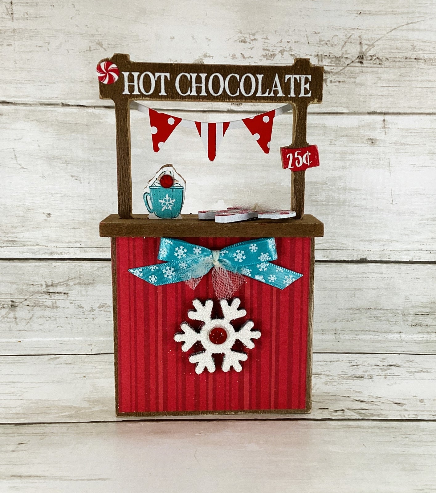 AGD Christmas Decor - Cozy Mug Hot Chocolate Booth Tier Tray 2pc