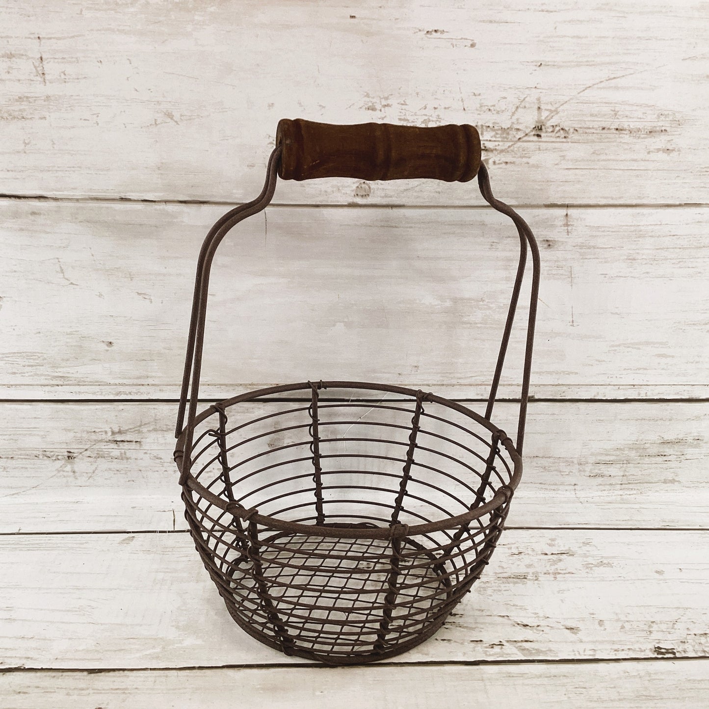 CWI Easter Decor - Prim Egg Basket Wood Eggs Birds Nest