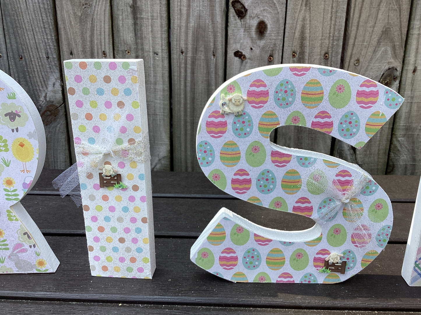 AGD Easter Decor - Chunky Wood RISEN Letter Word Tabletop Display