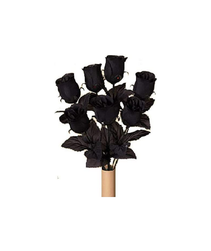 Gerson Valentine Decor - Red Glitter on Black Roses Bush