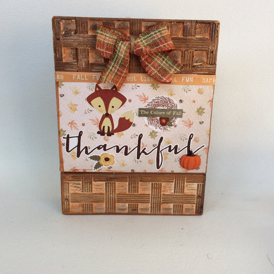 AGD Fall Decor - Thankful Fox Colors of Fall Box Sign