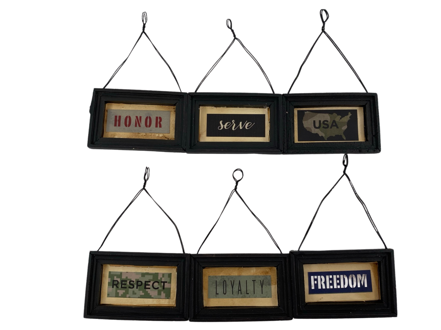 AGD Patriotic Decor - Soldier Veteran Memorial Day Small Ornaments 12pc