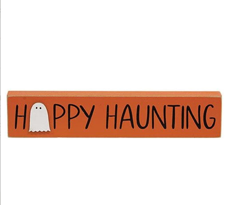 CWI Halloween Decor - Happy Haunting Spooky Ghost Signs 2pc