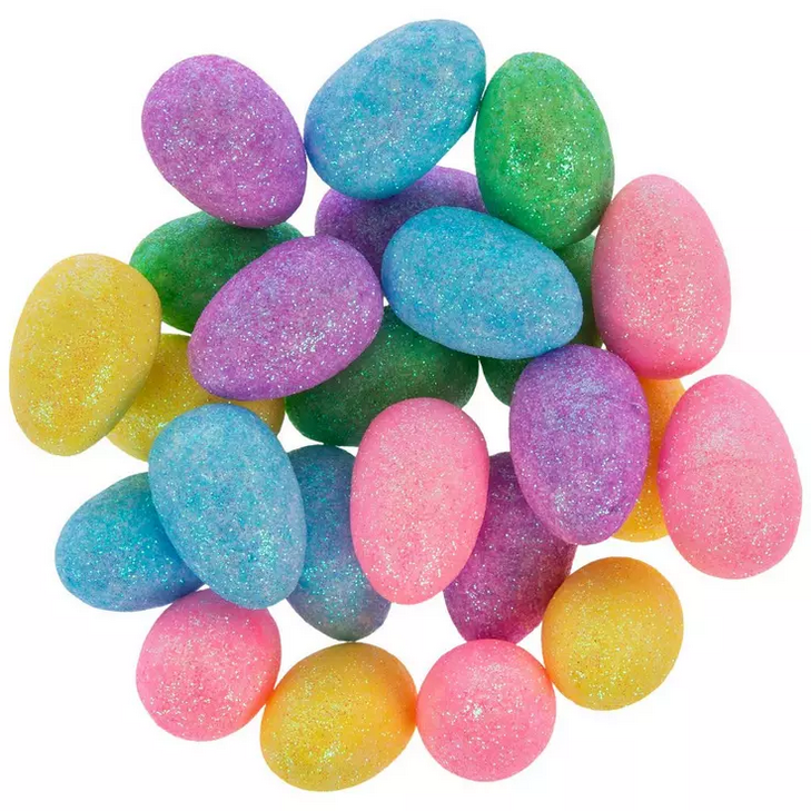 HL Easter Craft Supply - Mini Glitter Foam Eggs 25pc