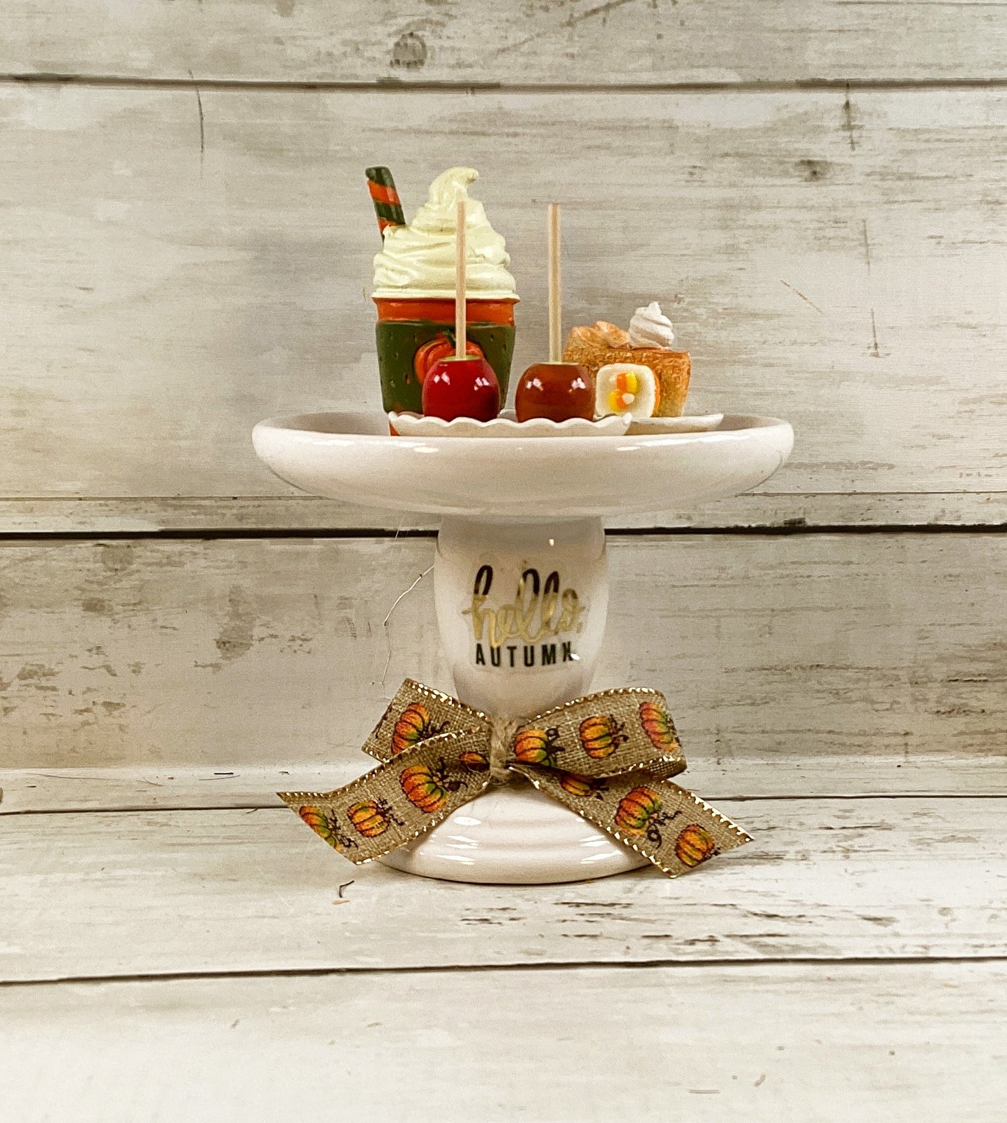AGD Fall Decor - Pumpkin Spice Latte Pie Candy Corn Risers 1pc