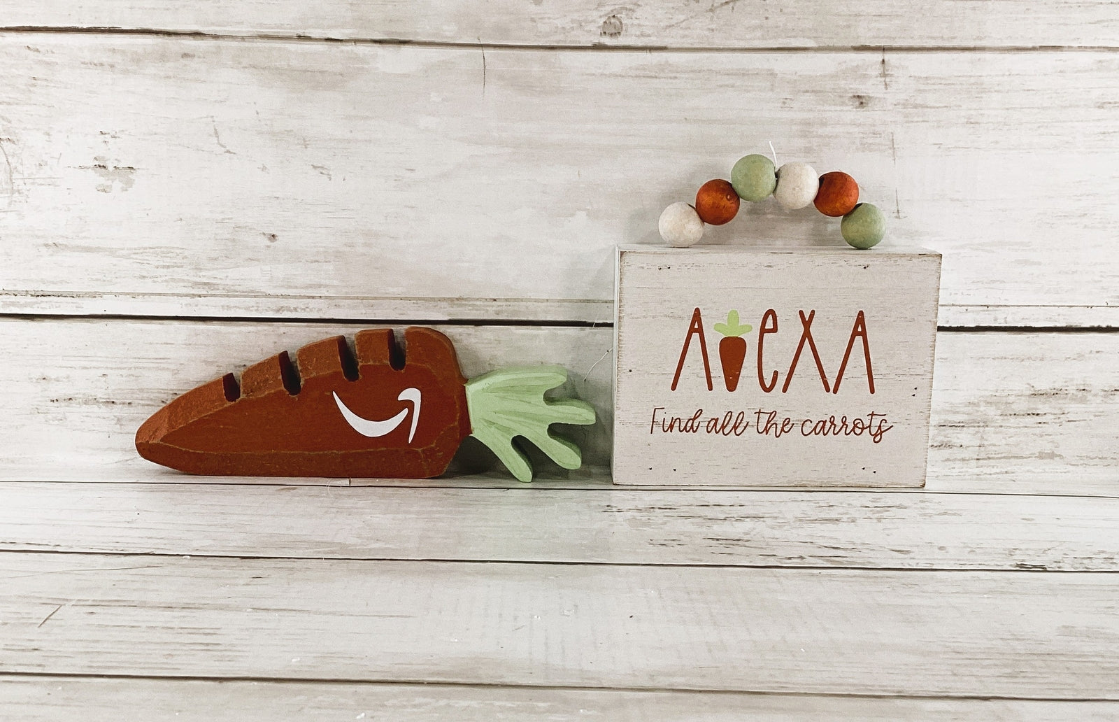 AGD Easter Decor - Alexa Show Me the Carrots Sign Chunky Sitter 2pc