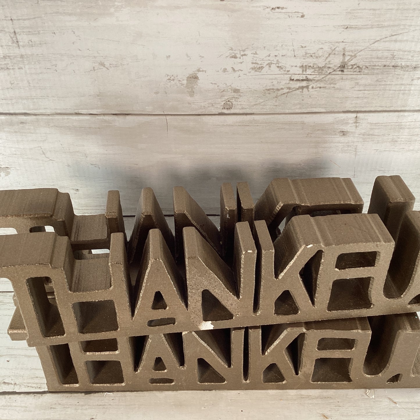 Fall Craft Supply - Wood Chunky Thankful Word Die Cut Tabletop Sitter