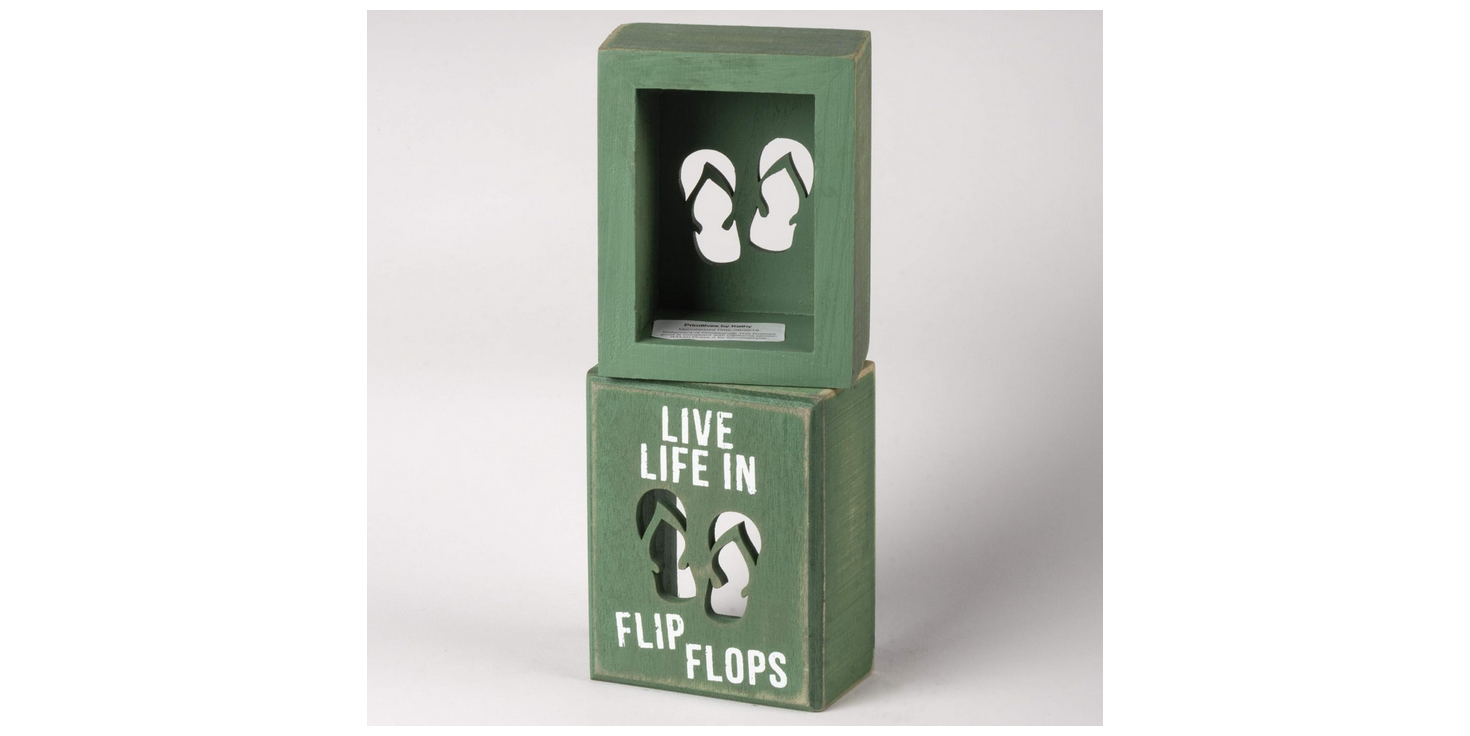 PBK Home Decor - Live In Flip Flop Cut Out Box Sign