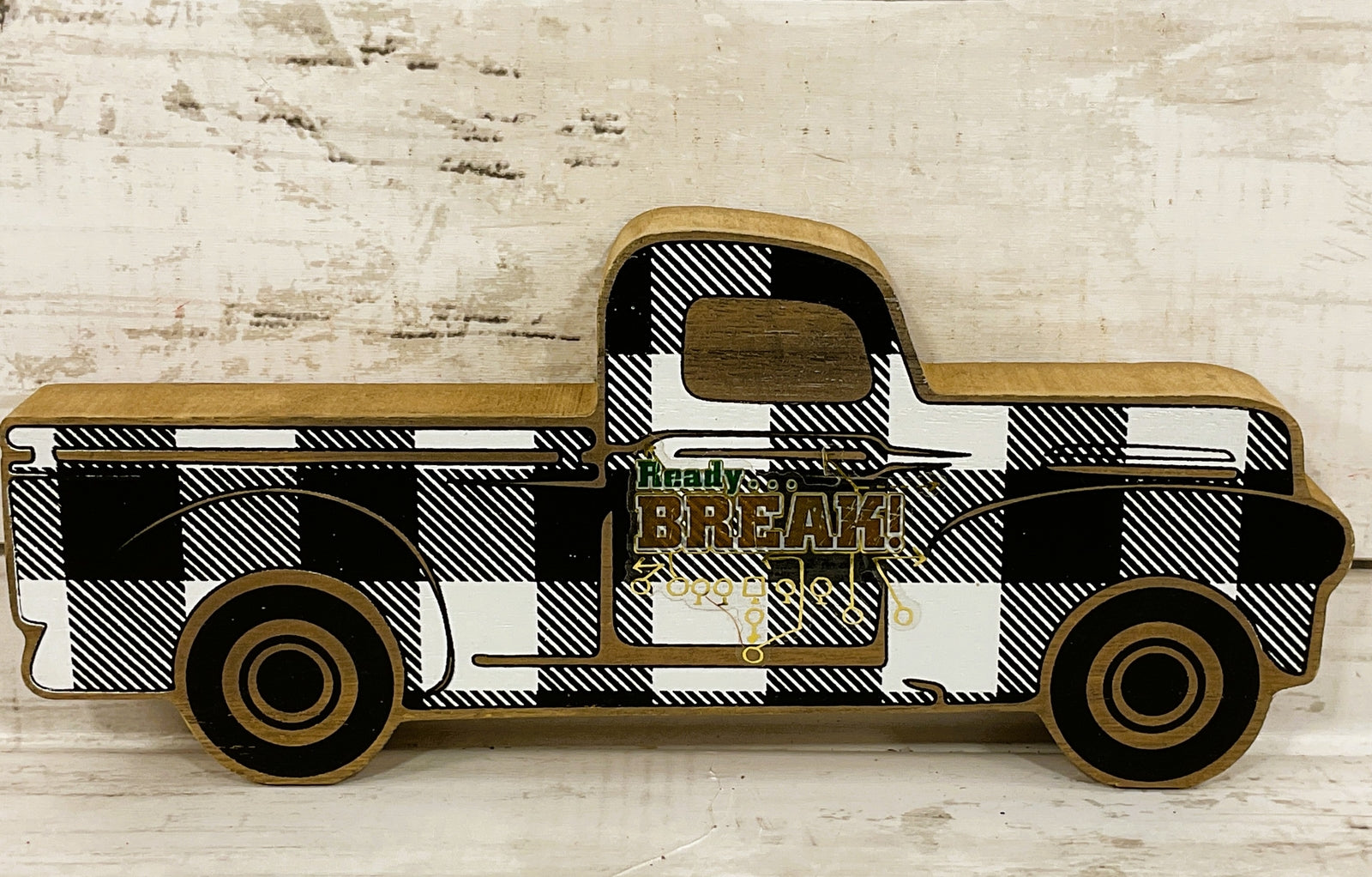 AGD Fall Decor - Chunky Wood Truck Football Theme Tier Tray Decor