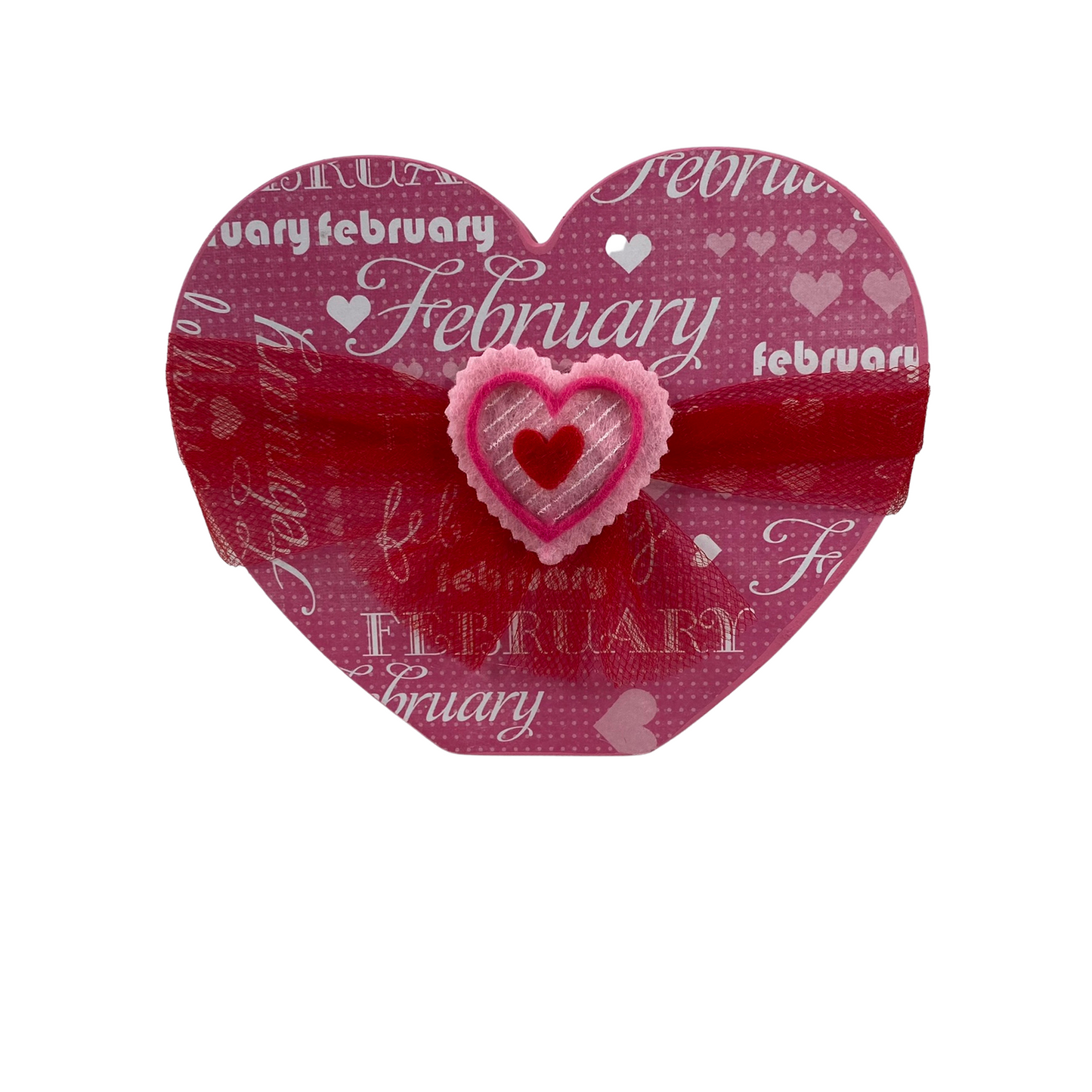 AGD Valentines Decor - Felt Gnomes Hearts Double-Sided Chunky Heart Sitter