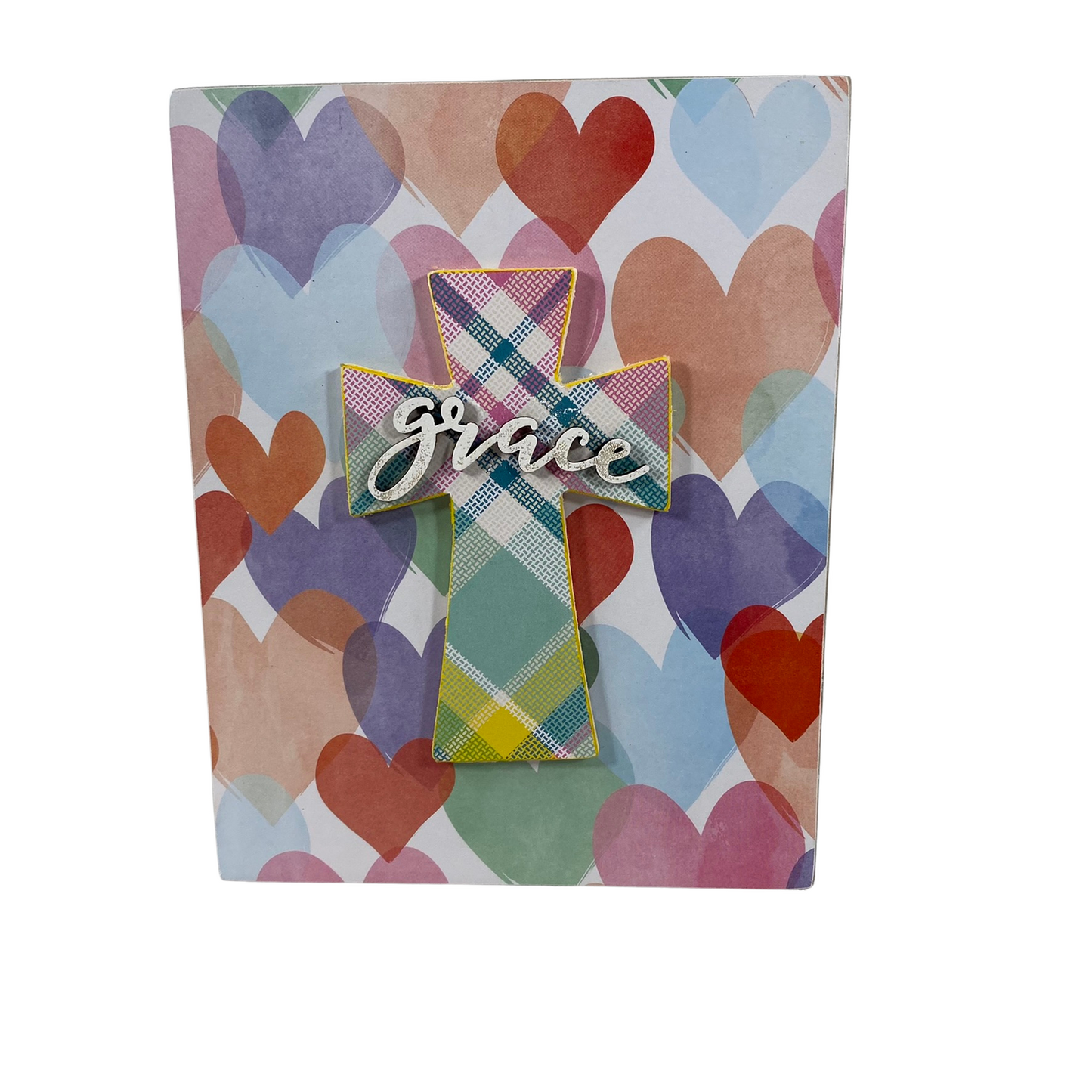 AGD Easter Decor - Grace Peace Hope Cross Reversible Block Sign