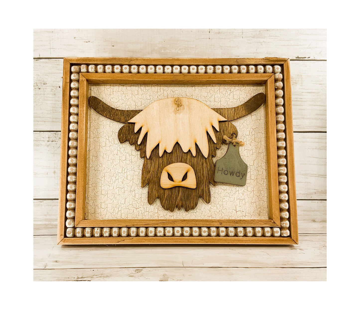 AGD Home Decor - 3-D Howdy Highland Cow Head Easel-back Sign