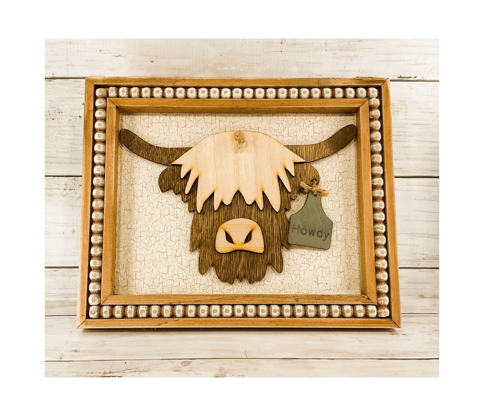 AGD Home Decor - 3-D Howdy Highland Cow Head Easel-back Sign