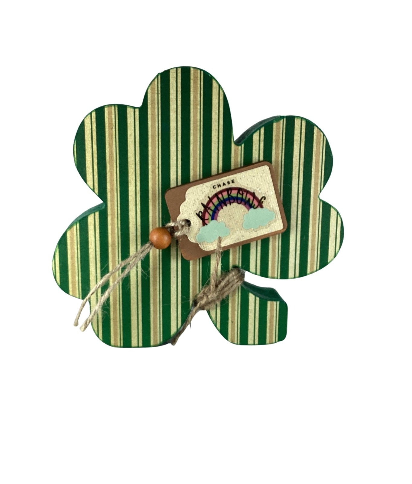 AGD Saint Patrick Decor - Chunky Wood Shamrock Sitter 3pc Set