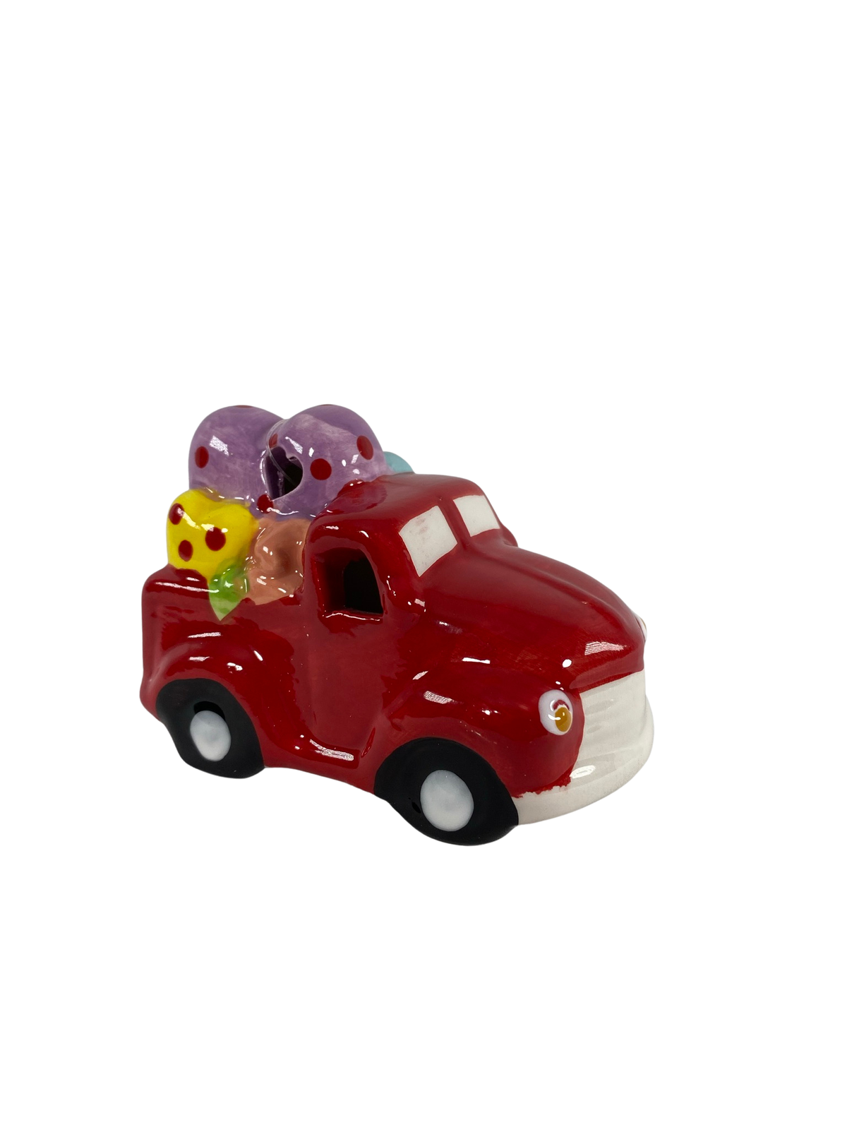 AGD Valentines Decor - Chunky Heart and Ceramic Light Up Truck 2pc