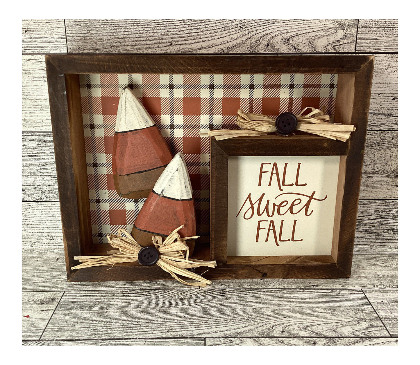 AGD Fall Decor - 3-D Candy Corn Fall Is Sweet Wood Inset Sign