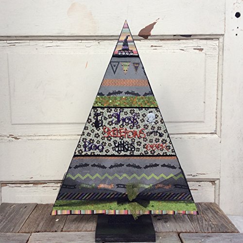 AGD Halloween Decor - Witch Hat Black Wood Slat Table Top Tree