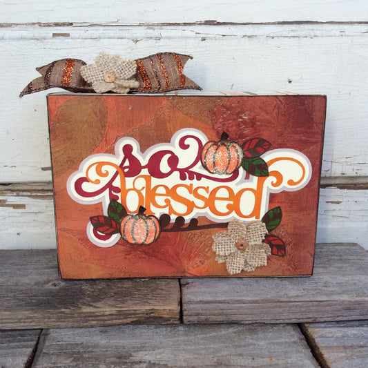 AGD Fall Decor - So Blessed Harvest  Layered Box Sign