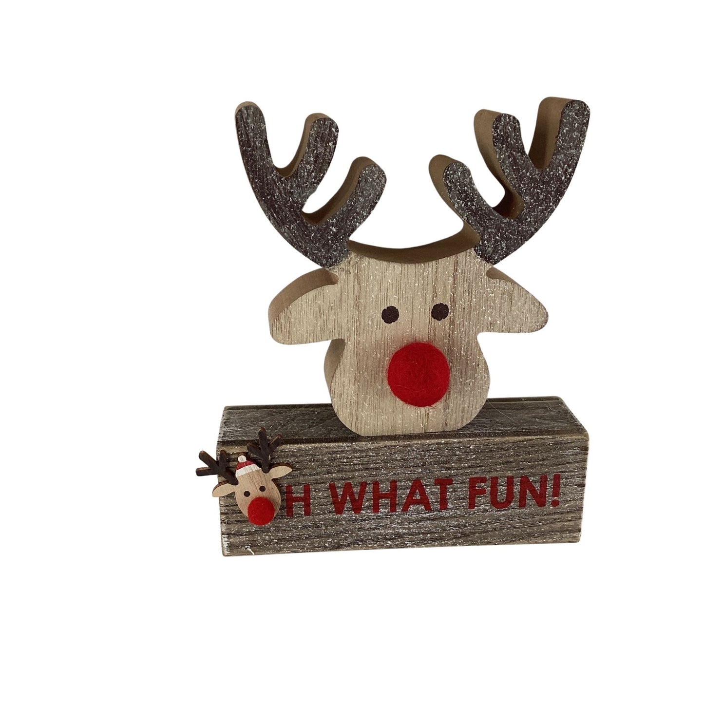 AGD Christmas Decor - Oh What Fun Reindeer Tier Tray 2pc Set