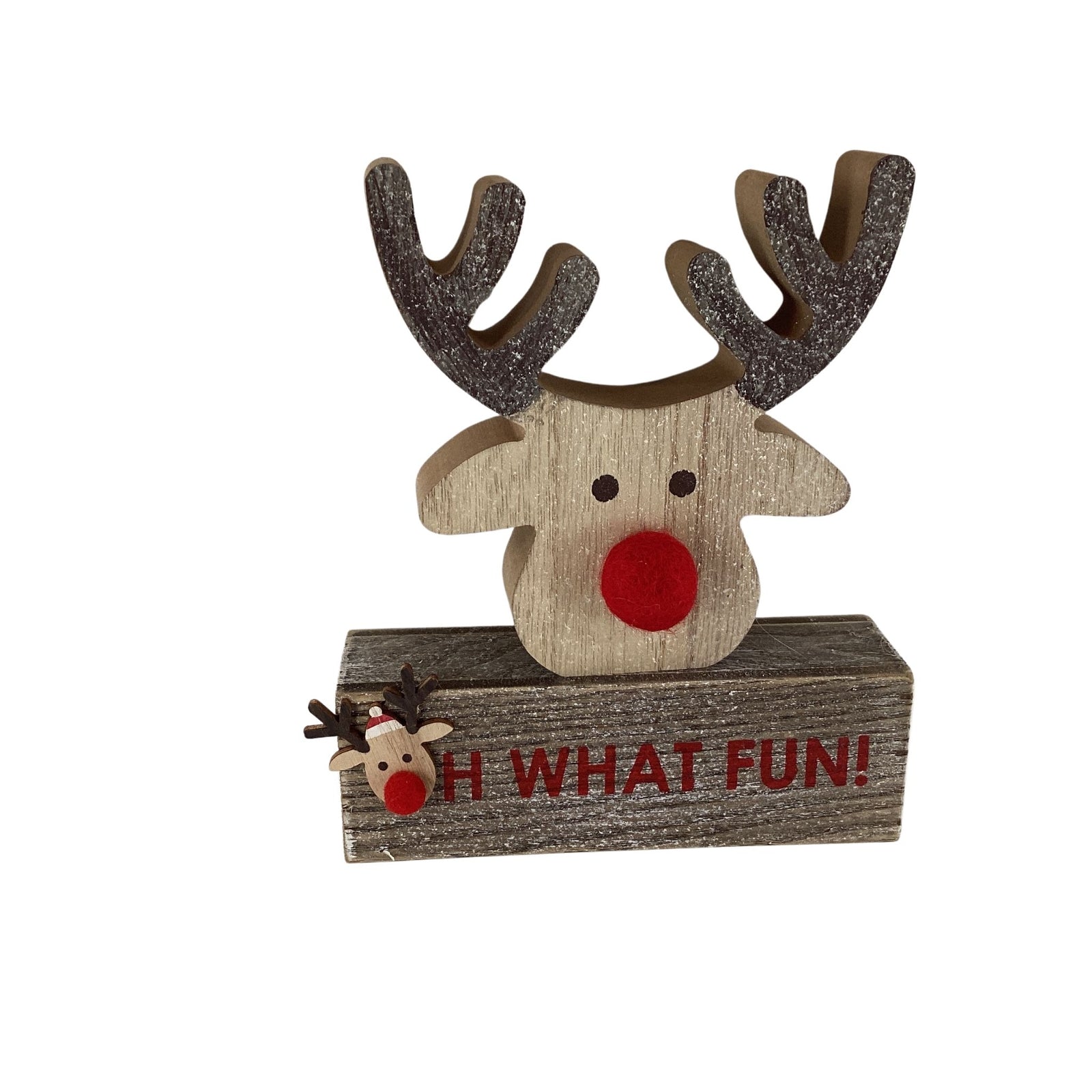 AGD Christmas Decor - Oh What Fun Reindeer Tier Tray 2pc Set